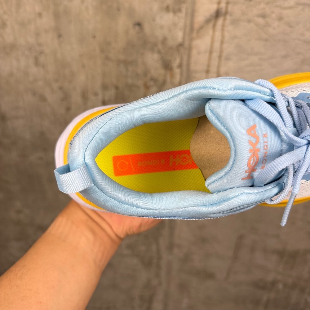 HOKA One One Bondi 8 Wide Women's Size 8D Ice Water Yellow Running Shoes NIB - Picture 11 of 16